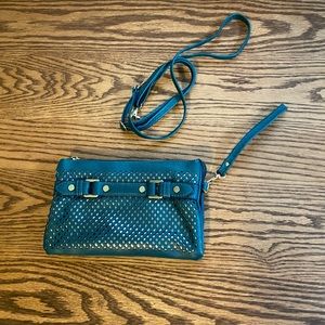 Pine Tree Barn Boutique Beautiful Teal Wristlet, Crossbody or shoulder bag